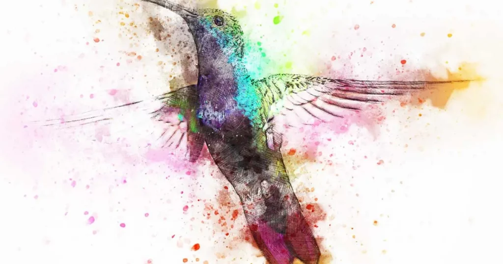 Ein bunter Vogel, der mit Computer Software gemalt wurde