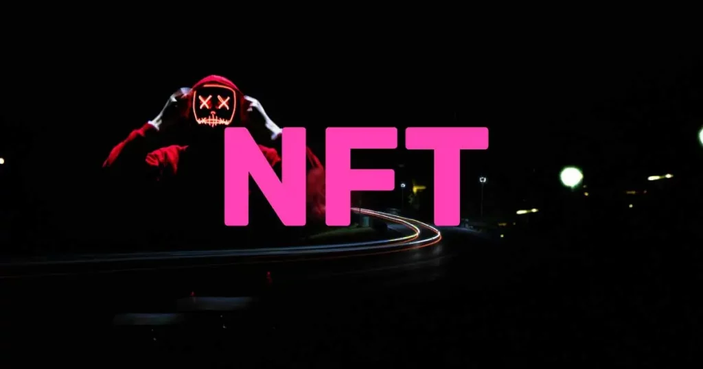 Ein Mann mit roter Maske im Cyberpunk Stil